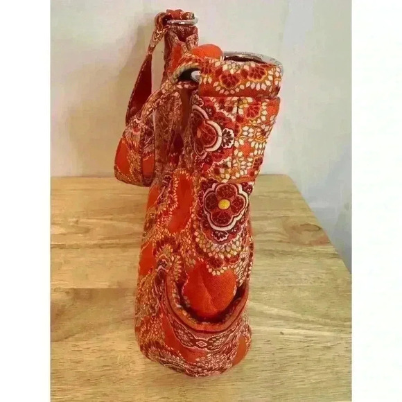 Vera Bradley Paprika Orange Quilted Shoulder Bag / Purse Side Pockets - Picture 3 of 9